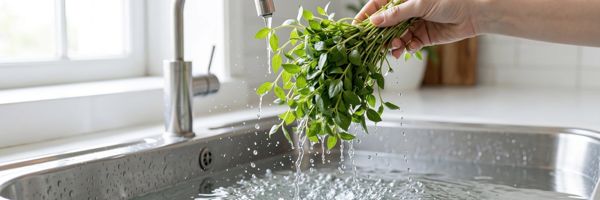 Świeże zioła w czystej wodzie